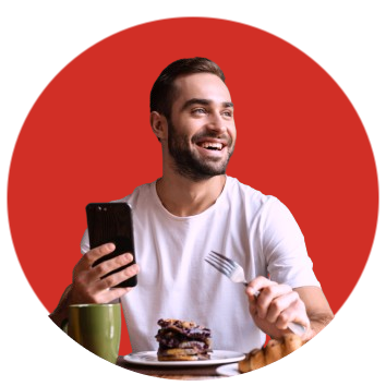 User holding phone